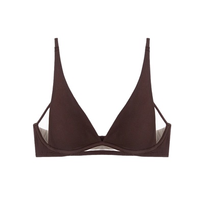 夏季超薄无痕内衣女速干小奶皮微聚拢无钢圈收副乳法式三角杯文胸