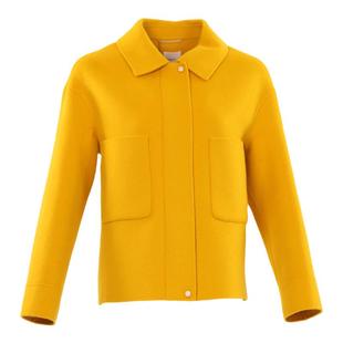 HONRN/红人时尚短款双面羊毛兔毛呢子大衣女秋冬宽松直筒廓形外套