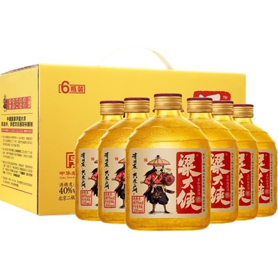 6瓶礼盒装清香型白酒粱大侠