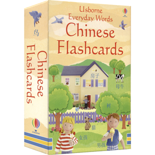 Usborne Everyday Words Chinese flashcards 汉字日常词汇卡片 识字认字 学数数闪卡 儿童英语亲子读物 英文原版进口图书