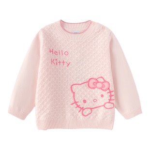 【hellokittyIP商场同款】巴拉巴拉女童毛衣绣花针织衫秋冬新加厚