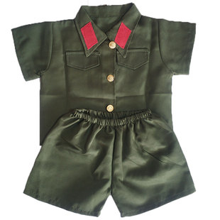 儿童摄影服影楼军绿色新款八路小红军衣服宝宝1一2周岁小男孩军装