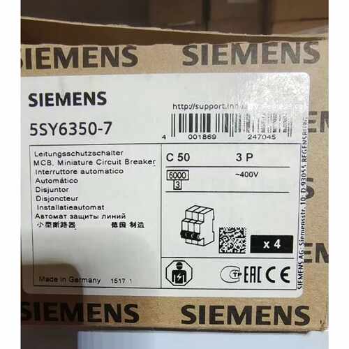 议价5SY6350-7西门子5SY6小型断路器400V 6kA,3极,C,50A,5SY6350-