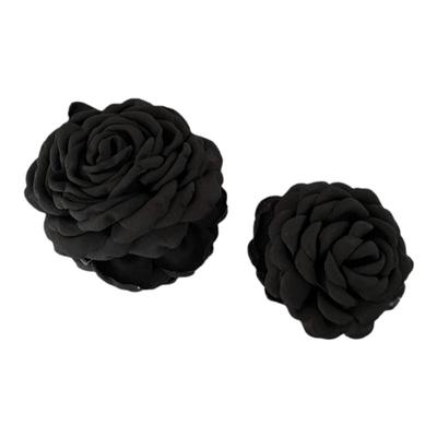 红色花朵抓夹头饰干枯玫瑰花发夹