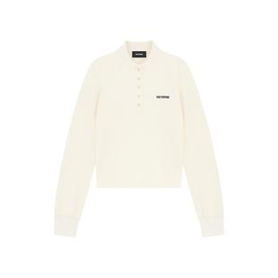 WE11DONE女士POLO长袖T恤简约修身翻领气质显瘦时尚上衣