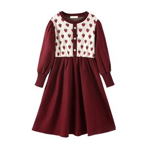 女童针织连衣裙秋冬款儿童秋装公主裙大童女孩洋气秋季毛衣裙子