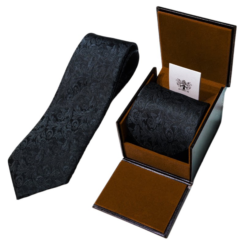 UGO原创鱼丝线佩斯利花纹真丝领带男正装商务成熟男士气质高级