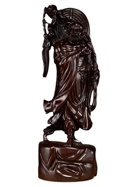 黑檀木雕禅意达摩佛像摆件玄关