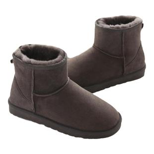 澳洲羊皮毛一体雪地靴男款真皮防滑加厚羊毛冬季保暖东北大码棉鞋