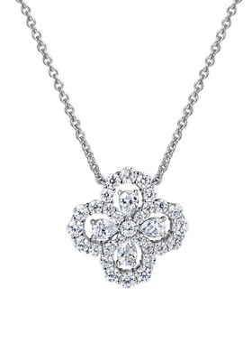 珠宝级~四叶草项链耳环女925纯银轻奢loop满钻高级设计感锁骨链