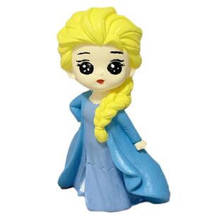 儿童手工DIY涂鸦石膏娃娃涂色迪士尼3D公主白胚彩绘画女孩坯玩具