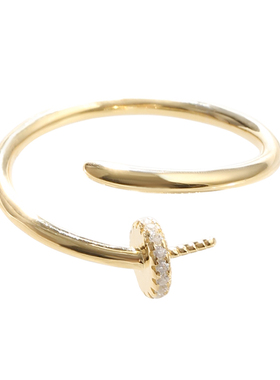 镶嵌圆珠珍珠开口可调节戒指