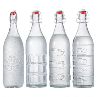 250ML500ML1000ML卡扣密封白酒瓶无铅酵素瓶加厚饮料瓶自酿空酒瓶