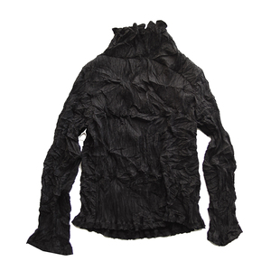 HIGHLIGHT加分22aw 神秘的山脉 手工立体不规则褶皱纯色显瘦上衣