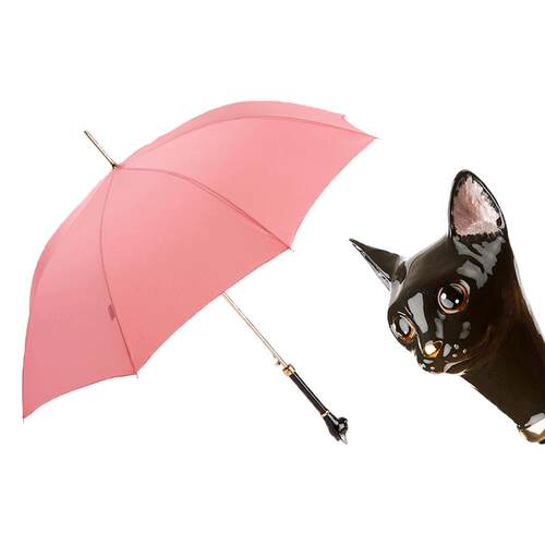 Pasotti意大利手工定制高端礼品珐琅猫咪手柄防晒晴雨两用遮阳伞