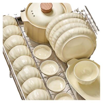 奶油风碗碟套装家用釉下彩餐具