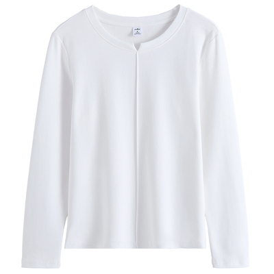 打底衫女内搭长袖t恤新款春秋百搭正肩宽松超好看单穿上衣黑白色