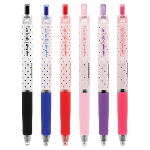 日本uni三菱中性笔限定波点笔按动黑笔0.38mm学生用水笔UMN138S按压式彩色水笔日系ins笔figno进口官方文具