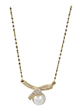 珍珠铜水波链女项链ins风