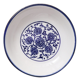 中式蘸料碟陶瓷复古商用9.3厘米碟餐厅十个装火锅圆形小碟釉下彩