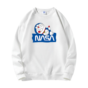 NASA SOLAR联名款秋冬季新款卫衣卡通印花情侣重磅透气圆领长袖潮