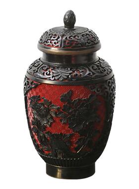 漆花新中式玄关客厅储物罐