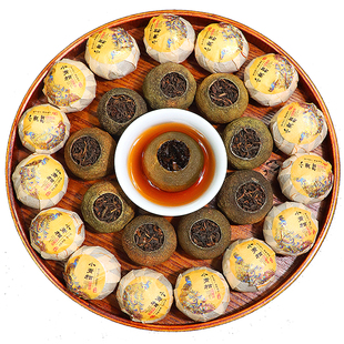 正宗新会小青柑陈皮普洱茶熟茶叶金桔茶生晒小青橘普茶500g礼罐装