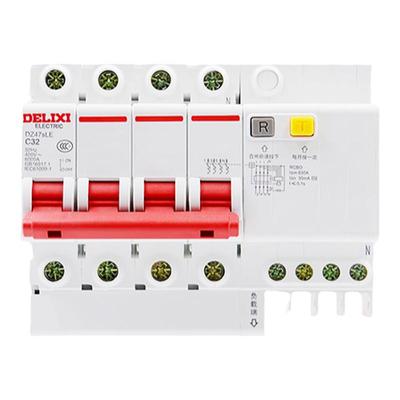德力西漏电断路器DZ47SLE漏保4P四极32A 40A 63A空气开关保护器