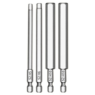 内六角批头气动电动螺丝刀S2强磁铁风批扳手直柄披头电钻加长套装