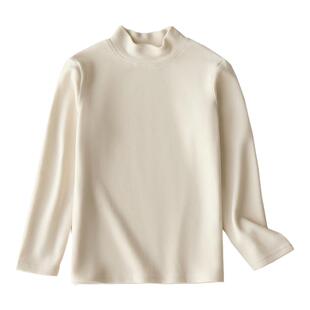 双面德绒打底衫女童秋冬季儿童半高领内搭秋衣莱赛尔发热保暖长袖