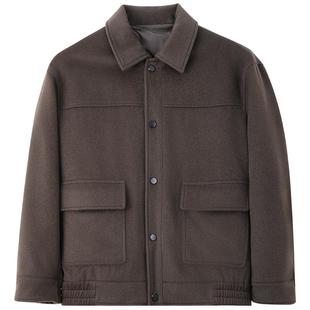 Mind Bridge【鹅绒】男士双面穿轻薄羽绒服2025年冬翻领毛呢外套