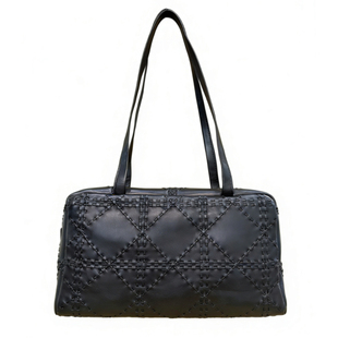 全羊皮手工菱格纹编织波士顿包枕头包保龄球包单肩腋下高级感女包