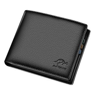 男士真皮钱包短款牛皮钱包男多卡位驾驶证袋鼠域新款真皮钱包男款