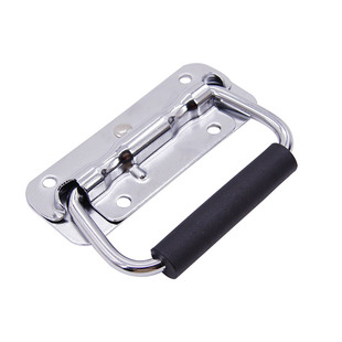 弹簧拉手304不锈钢提手锂电池活动把手工业木箱折叠环拉手箱配件