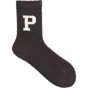 Tabio毛绒袜子女秋冬百搭厚袜子睡眠睡袜月子袜女家居袜地板袜2双