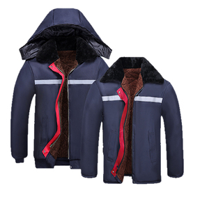 加厚棉大衣男冬季中长款劳保工作服棉衣棉服男款冷库棉袄防寒冬天