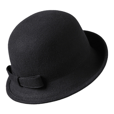 法式羊毛礼帽女新款赫本风渔夫帽