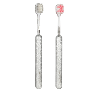 牙刷软毛成人宽头护龈亮白铝合金可替换刷头男女士情侣家用家庭装