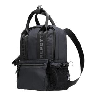 REPETTO丽派朵 女士迷你黑色可斜跨尼龙双肩背包 秋冬新款