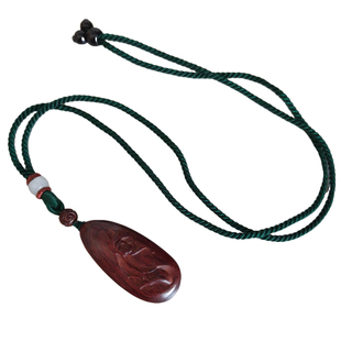 天然印度小叶紫檀木水滴手捻莲花吊坠项链毛衣链步步生莲男女好运