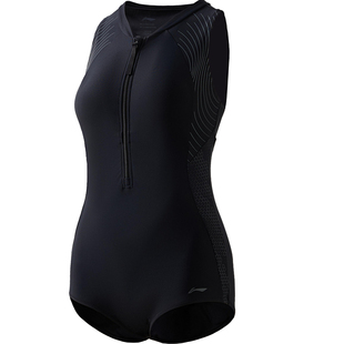 李宁泳衣女游泳馆专用女款竞速泳衣保守防走光高级感2025新款泳装