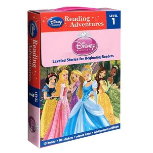 英文原版绘本Reading Adventures Disney Princess迪斯尼公主系列10册盒装儿童分级阅读 Level 1英语经典童话故事课外阅读