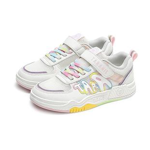 泰兰尼斯kids春秋款运动鞋中大童时尚彩虹底滑板鞋女童休闲板鞋