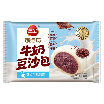 三全牛奶奶黄包豆沙包馒头