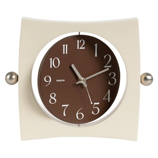 WOZOOM屋准奶油风简约桌面摆件客厅卧室时钟摆台式座钟轻奢装饰品