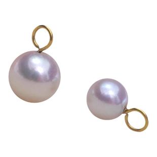 18K金极光天然淡水AK正圆珍珠活口吊坠小提溜DIY满天星耳环配件