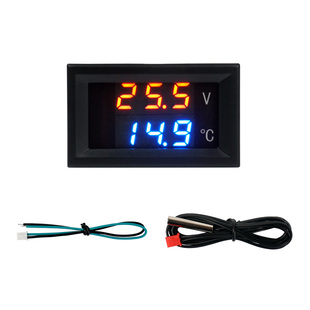 H28UT 双显直流电压表温度数显表电子温度计DC4-28V供电-40-120℃