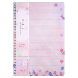 精美花边彩色活页纸B5 26孔台湾珠友精致创意硬面外壳活页本夹A5 20孔带图案的横线花纹活页笔记本记事本替芯