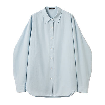 Sue.M 抗皱蓝色衬衫26春新款羊腿袖防晒宽松慵懒风长袖衬衣上衣女