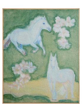 春野白驹挂画新中式艺术客厅卧室